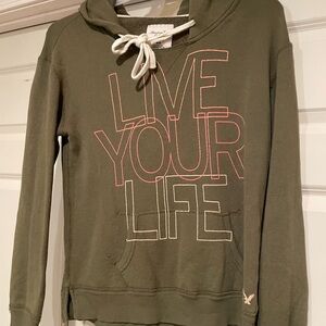 American Eagle Outfitters Olive Green Cowl Neck Sweater